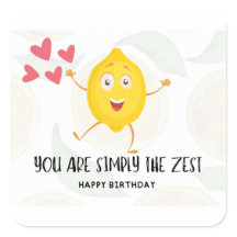 Fruta de Cartoon Lemon Feliz Aniversário Engraçado