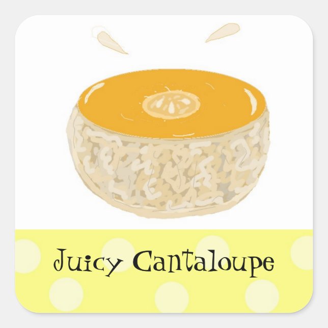 Adesivo Quadrado Fruta Juicy Cantaloupe (Frente)