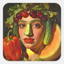 Adesivo Quadrado Frutas da Expressão – Um Retrato Surreal