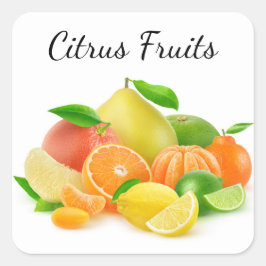 Adesivo Quadrado Frutas de Citrus