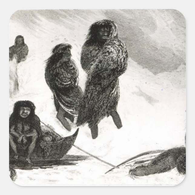 Adesivo Quadrado Fuegianos vão trocar em Zapallos (Frente)