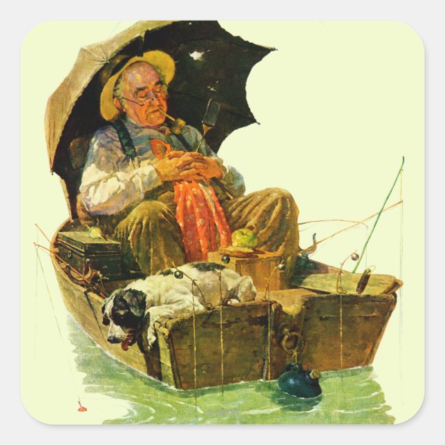 Adesivo Quadrado Fuga da pesca (Frente)