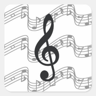 Adesivo Quadrado Funcionarios e Clef de triplo