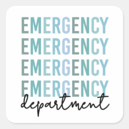 Adesivo Quadrado Funcionarios ER do Departamento de Emergência | En