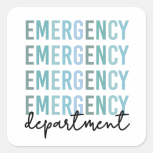 Adesivo Quadrado Funcionarios ER do Departamento de Emergência En