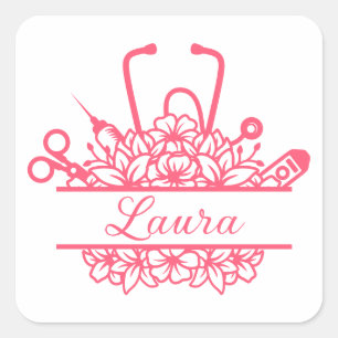 Adesivo Quadrado Funcionarios Médico Personalizado