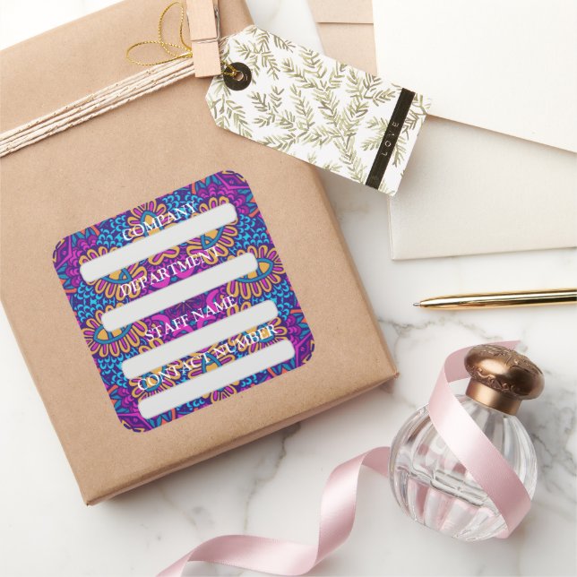 ADESIVO QUADRADO FUNCIONARIOS RÓTULO DA EMPRESA (Presentear)