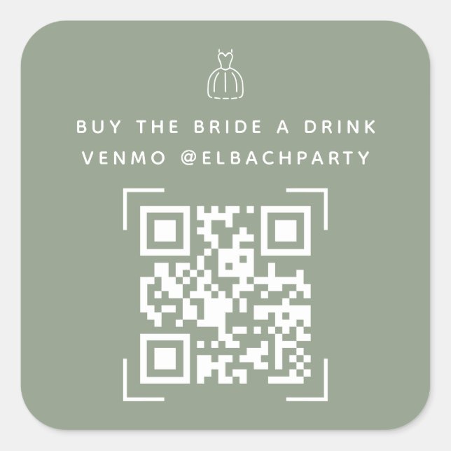 Adesivo Quadrado Fundo Bachelorette | Comprar Da Noiva A Bebida (Frente)