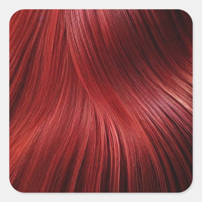 Adesivo Quadrado Fundo do Cabelo Vermelho (Frente)