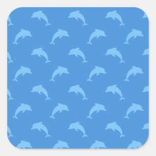 Adesivo Quadrado Fundo do Gráfico do Padrão de Cartoon de Golfinho