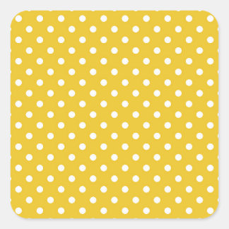 Adesivo Quadrado Fundo dourado moderno com bolinhas brancas 1.
