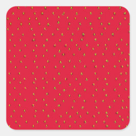 Adesivo Quadrado Fundo engraçado de morango vermelho