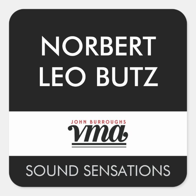 Adesivo Quadrado Fundo preto VMA JBHS com fonte de TODOS os BONÉS b (Frente)