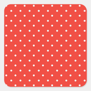 Adesivo Quadrado Fundo vermelho sem emenda padrão de bolinhas