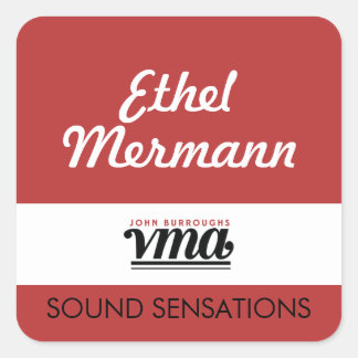 Adesivo Quadrado Fundo Vermelho VMA JBHS com Script Branco