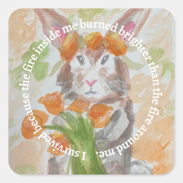 Adesivo Quadrado Fundraiser Alivio de incêndio selvagem na Califórn (Frente)