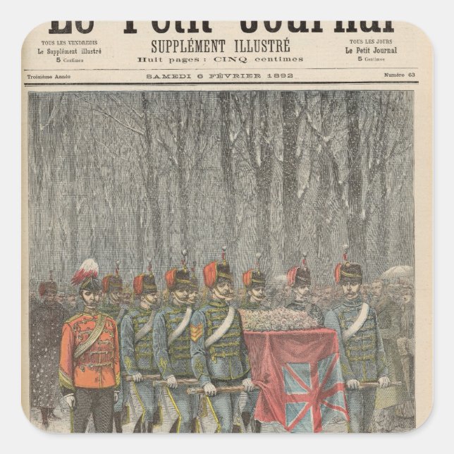 Adesivo Quadrado Funeral de Albert Victor Duke of Clarence (Frente)