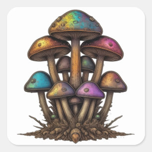 Adesivo Quadrado Fungi Florescente