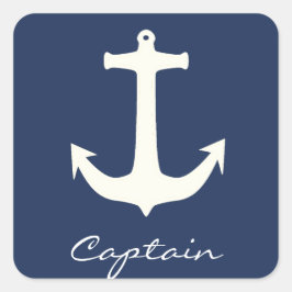 Adesivo Quadrado Funky Anchor Capitão Mar Oceano Navegando
