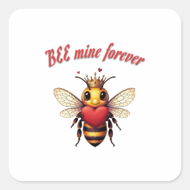 Adesivo Quadrado Funny Bee Pun Valentine  (Frente)