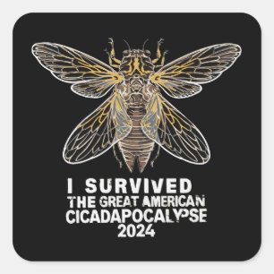 Adesivo Quadrado Funny Cicadas Insetos Inseto Gráfico Circular Cira