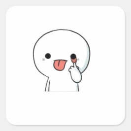 Adesivo Quadrado Funny Cute Chibi Character Sticker