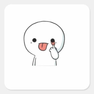 Adesivo Quadrado Funny Cute Chibi Character Sticker