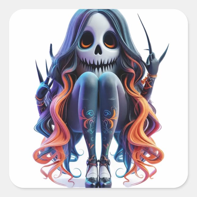 Adesivo Quadrado Funny Ghost (Frente)