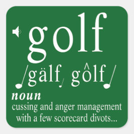 Adesivo Quadrado Funny Golf Definition Anger Management Humor Pun  