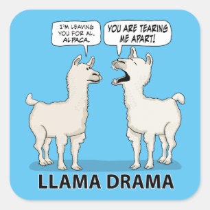 Adesivo Quadrado Funny Llama Drama