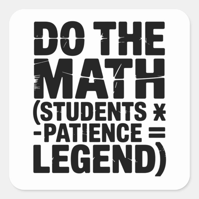 Adesivo Quadrado funny Math Teacher Humor Meme Pun (Frente)