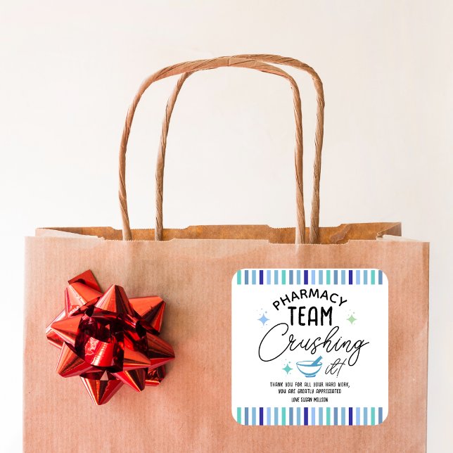 Adesivo Quadrado Funny Pharmacy Week Gift – You’re Crushing It!  (Criador carregado)