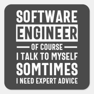 Adesivo Quadrado Funny Programming Software Engineer Gift