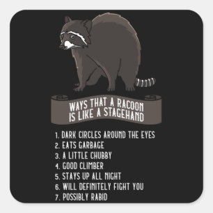 Adesivo Quadrado FUNNY QUOTES Stagehand Gift Roadie Palco