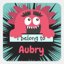 Funny Red Monster School Buddy Personalizado