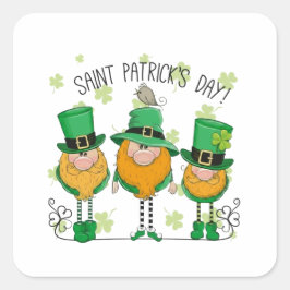 Adesivo Quadrado Funny Saint Patrick's Day T-Shirt Irish Shamrock