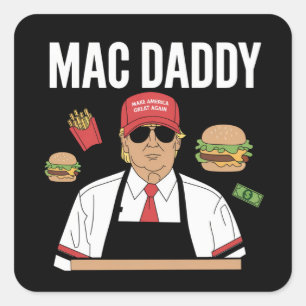 Adesivo Quadrado Funny Trump Fries Fazer Fries Pai Mac