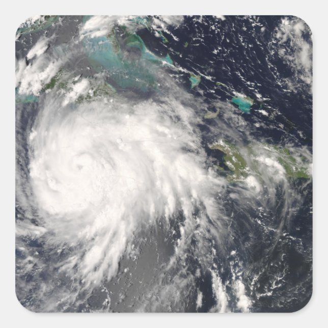 Adesivo Quadrado Furacão Gustav sobre a Jamaica 2 (Frente)