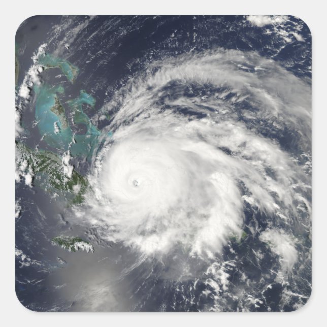 Adesivo Quadrado Furacão Ike sobre Cuba, Hispaniola (Frente)