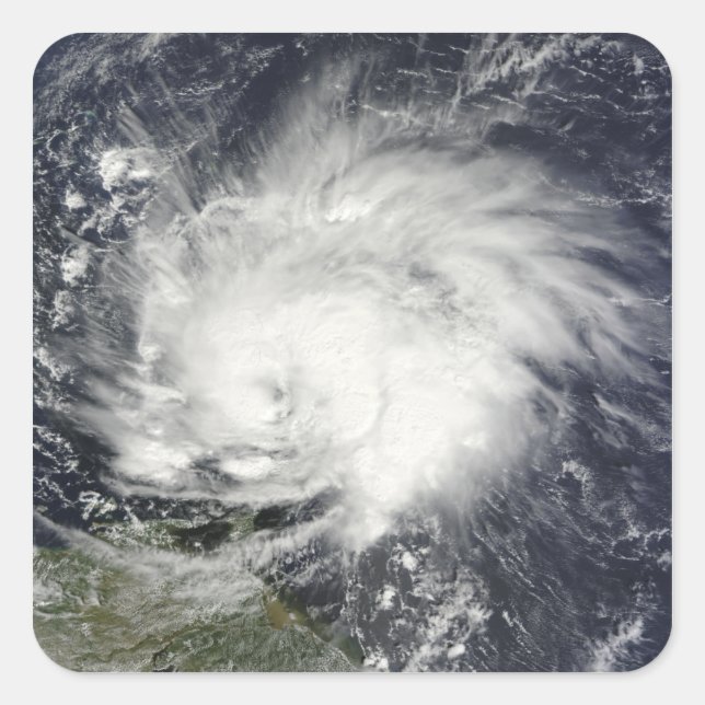 Adesivo Quadrado Furacão Tomas sobre as Antilhas Menores (Frente)