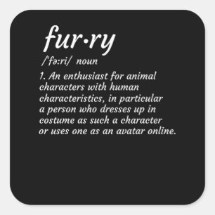 Adesivo Quadrado Fúria de definição Fandom Furries Design Cospla