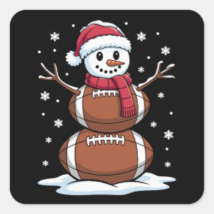 Adesivo Quadrado Futebol Americano de Natal Xmas Esporte