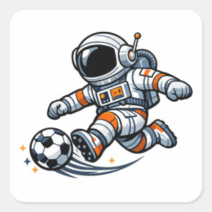 Adesivo Quadrado Futebol de Astronauta