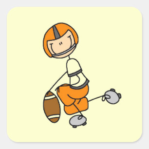 Adesivo Quadrado Futebol de Boneco Laranja