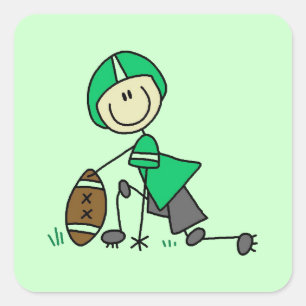 Adesivo Quadrado Futebol de Boneco Verde