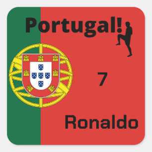 Adesivo Quadrado Futebol de Portugal, personalizável