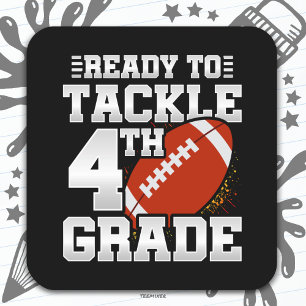 Adesivo Quadrado Futebol do 1º dia do 4º ano de volta à escola