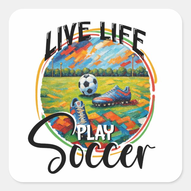 Adesivo Quadrado Futebol do Life Live Play, Campeonato do Futebol (Frente)