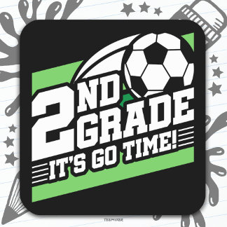 Adesivo Quadrado Futebol do segundo 1º dia de volta à escola