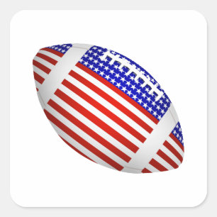 Adesivo Quadrado Futebol Inclinado Com Design De Bandeira Americana